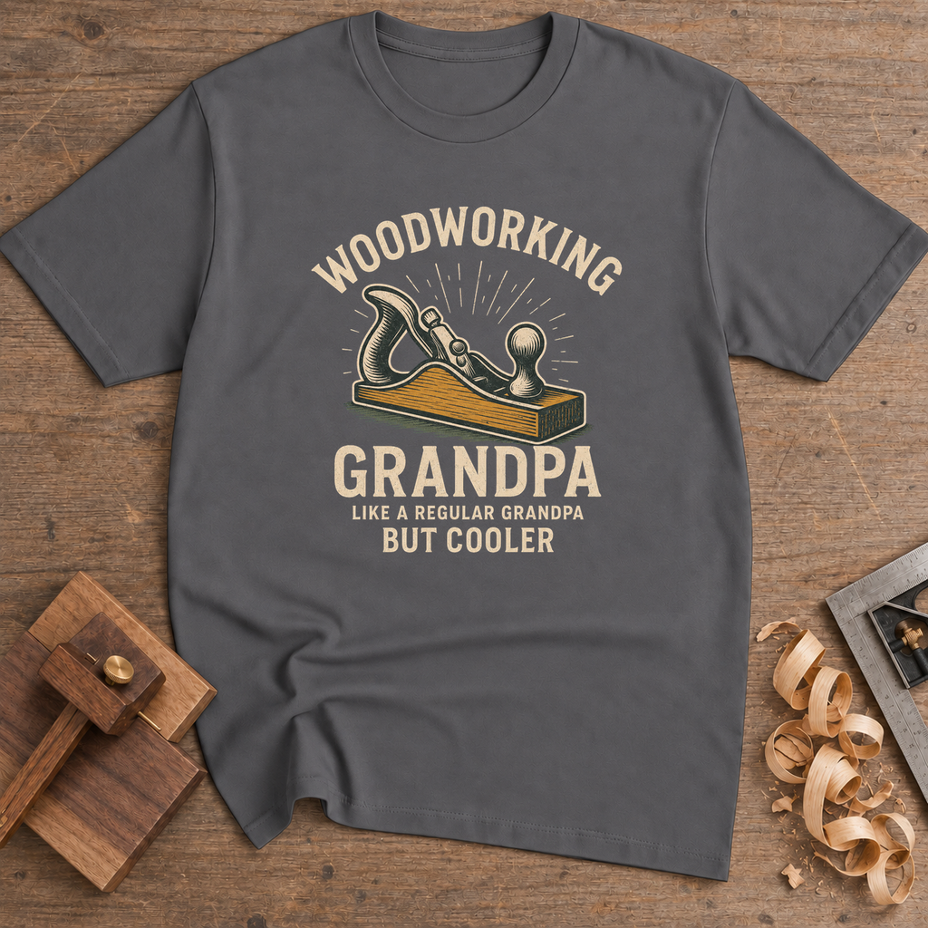 Woodworking Grandpa But Cooler T-Shirt — Charcoal
